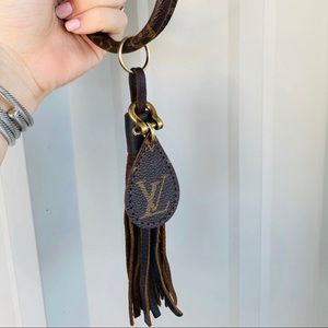 Repurposed authentic Louis Vuitton key chain with bracelet